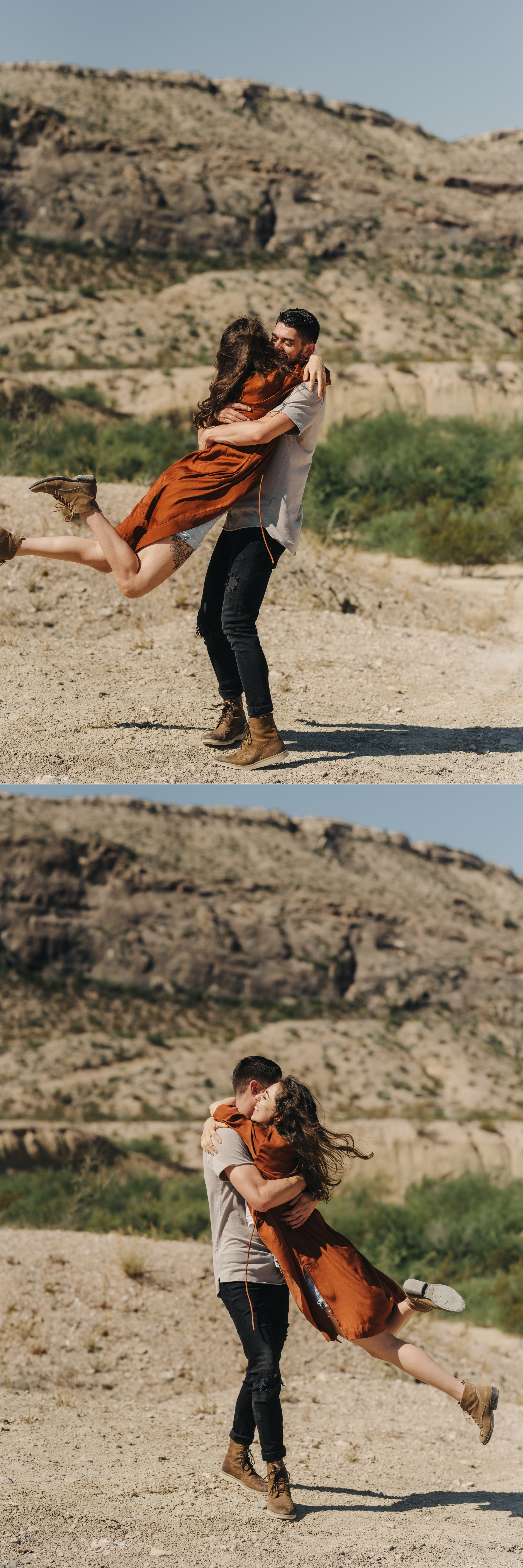  couple spinning in desert terlingua west texas big bend couples session 