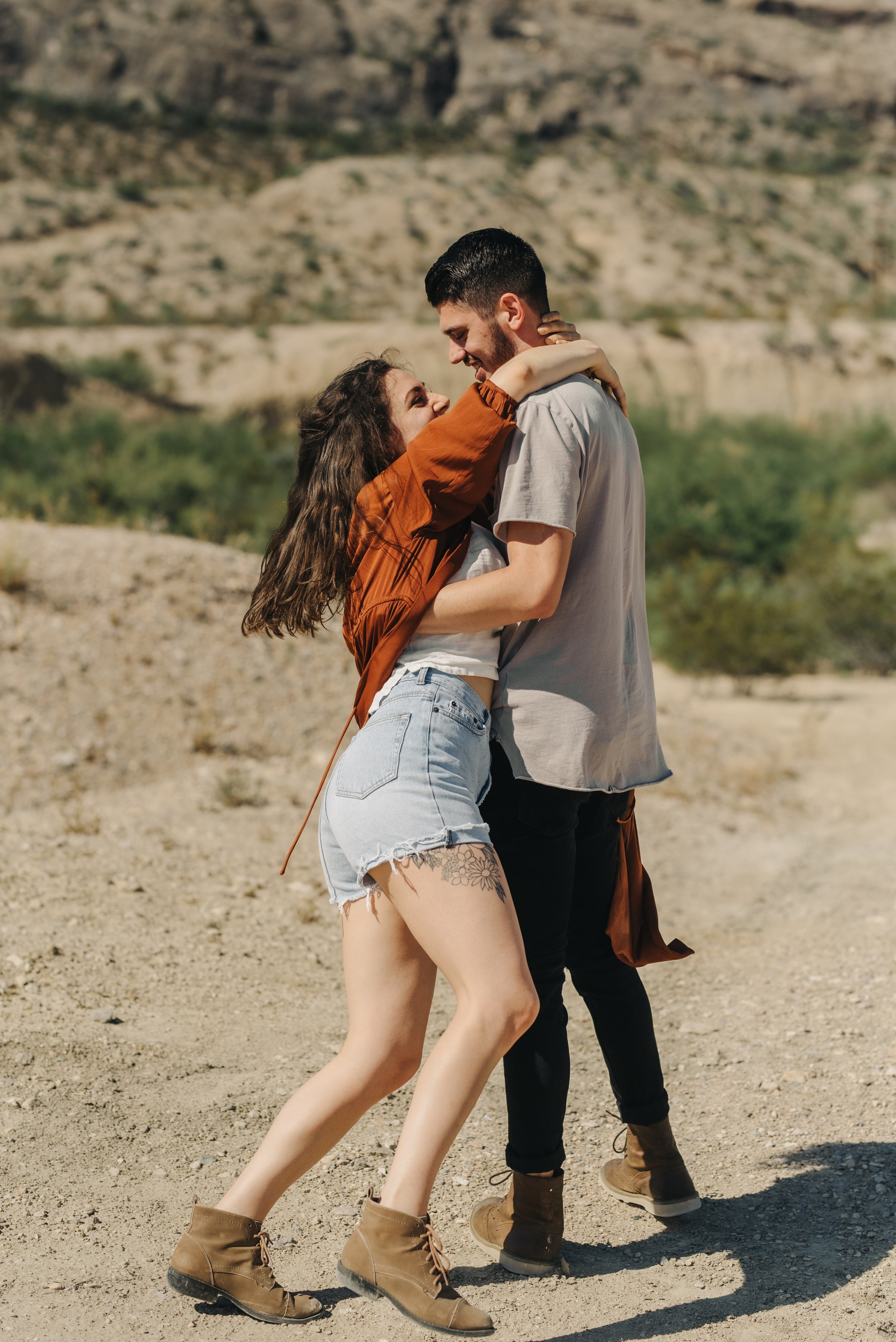  couple spinning in desert terlingua west texas big bend couples session 