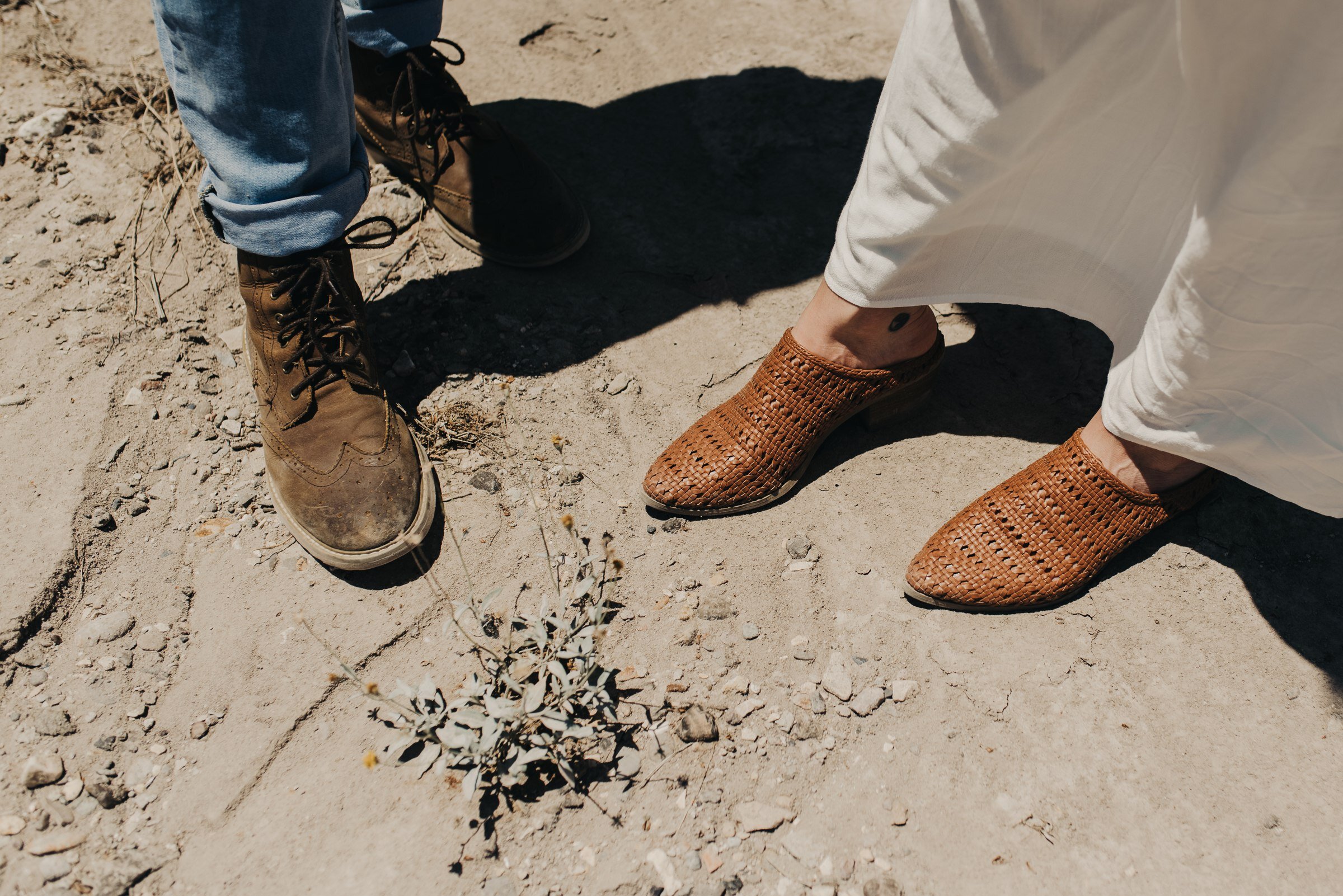  shoes on desert ground big bend texas 