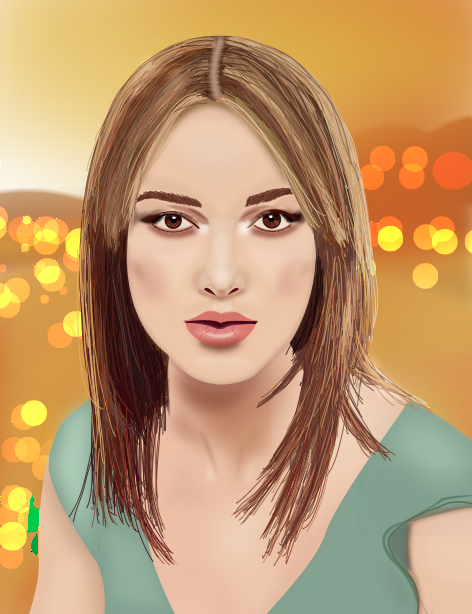 Keira Knightley portrait via Illustrator