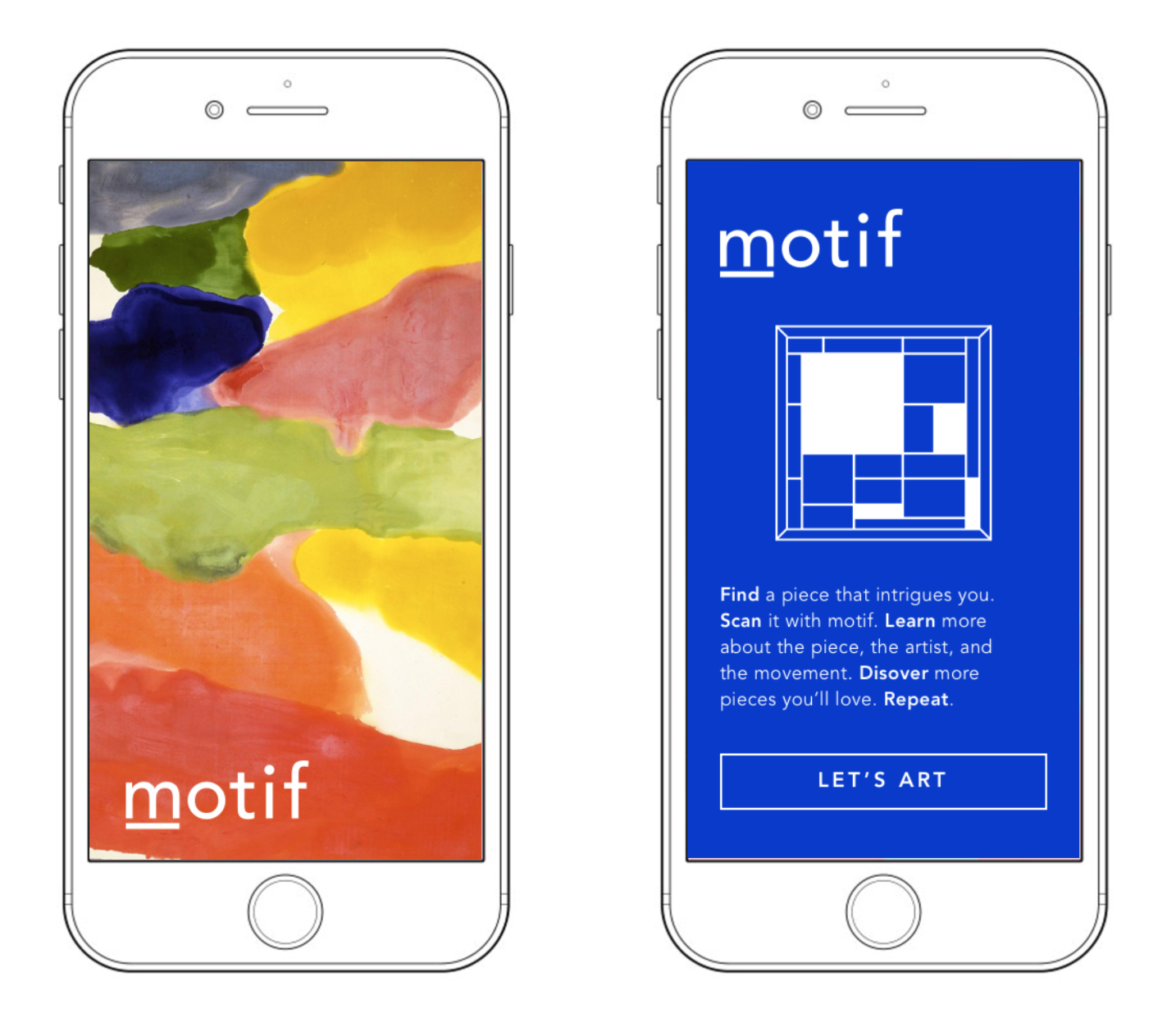 The splash and introductory page are simple, memorable, and clue the user in to the app's uses. All the UI's were made using Sketch.