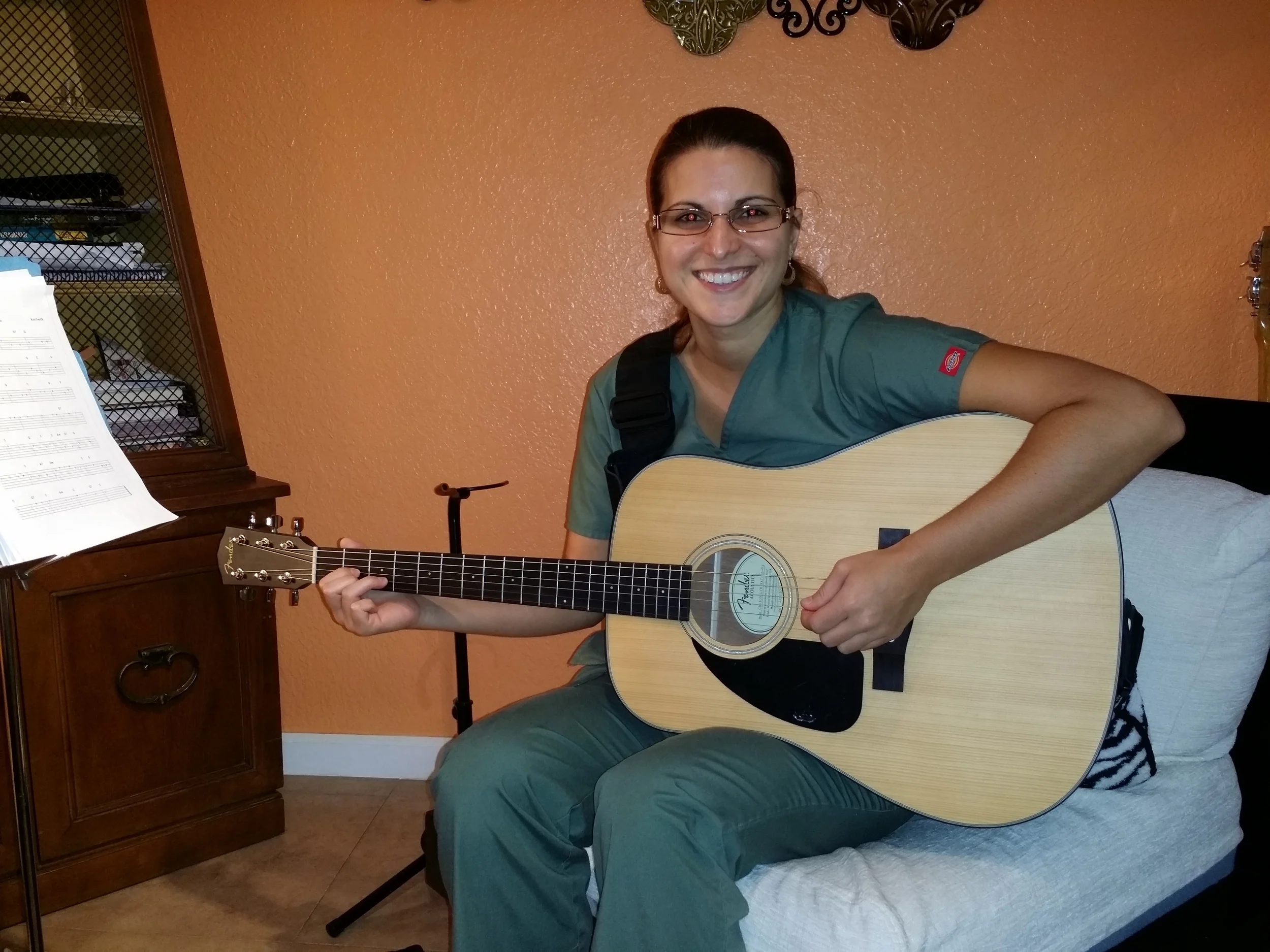 "I started taking lessons with Richard over a year ago and have loved every step of learning. If you stay dedicated and follow his instructions, you will succeed and reach your goals. It was awesome learning songs by bands like the Foo Fighters, Greenday, Oasis and even Pink Floyd." Maria P.
