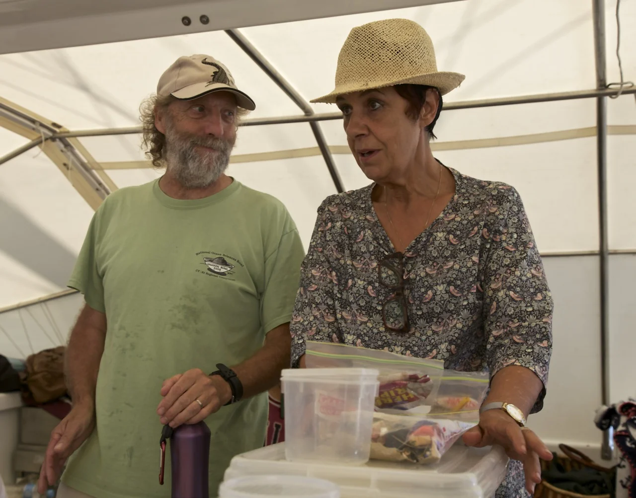 Harry Breidahl - marine educator with Aunty Carolyn Briggs