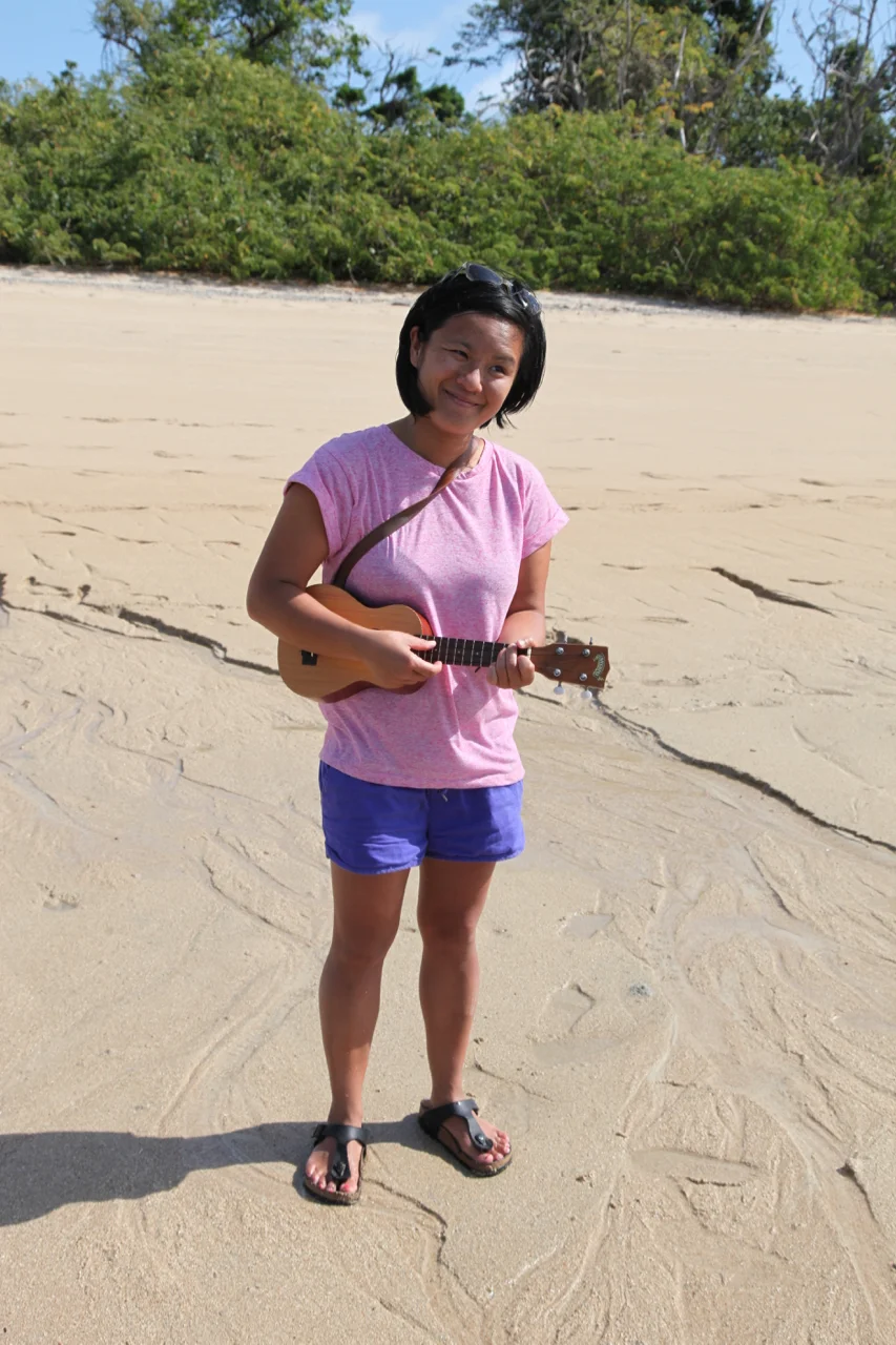Michelle on Hope Island during our recent Hope Vale/Pelican project
