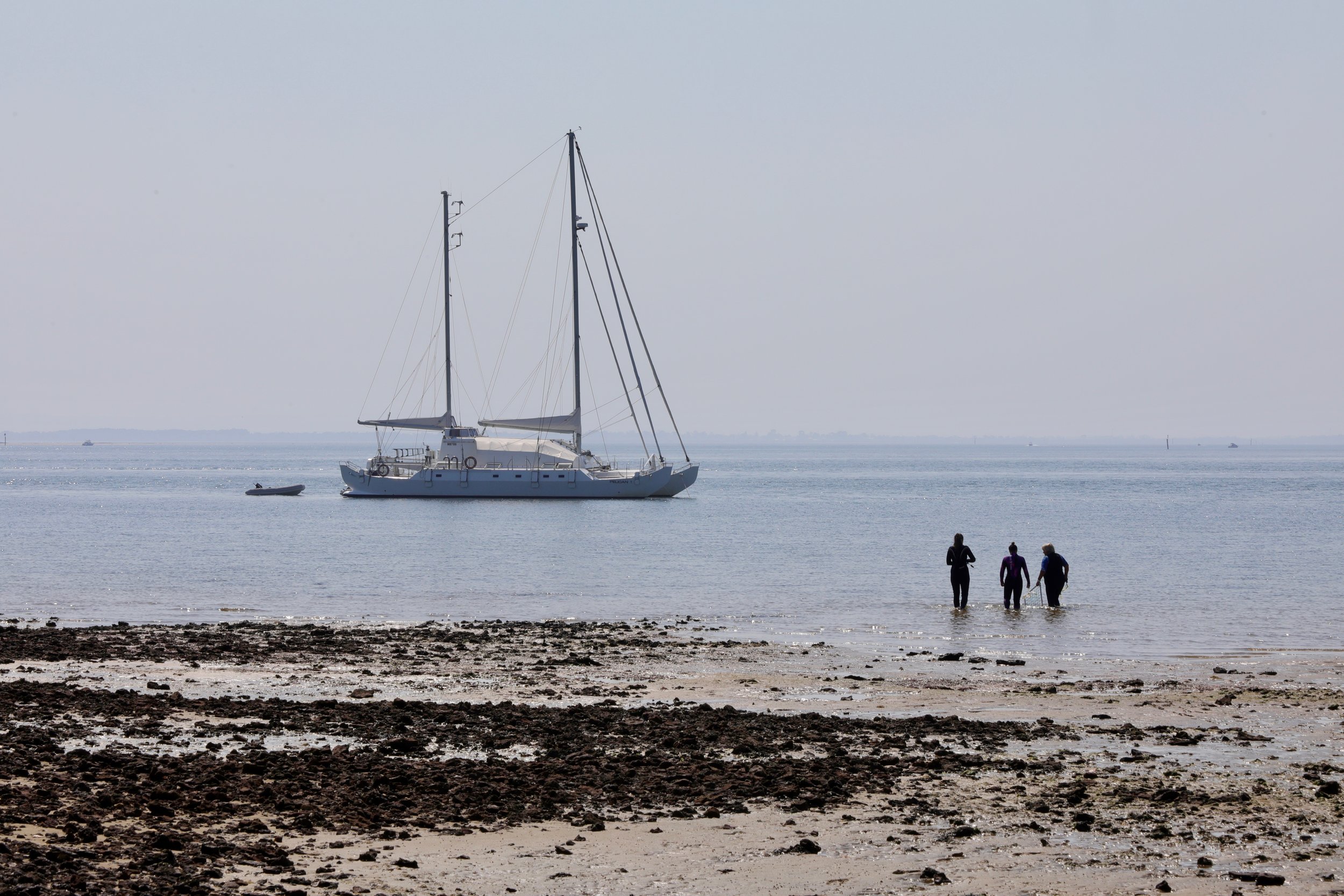 Pelican1 poised near Barrallier Island in Western Port.