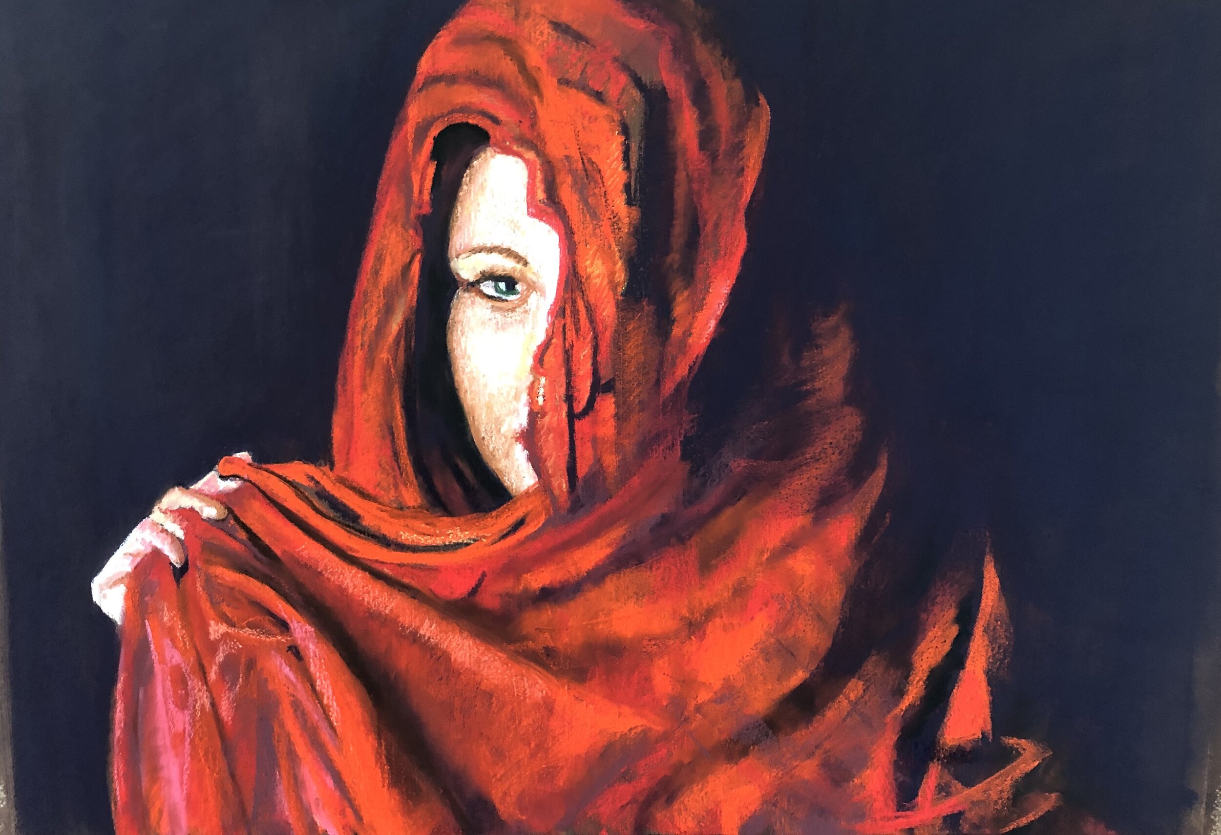 Unveiled - “Were the veil to be removed from thine eyes” Pastel 960mm x 750mm Part of Unity in Diversity Exhibition - SOLD