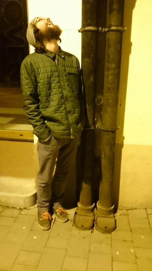 We came across this tall dude in Liptovsky Mikulas. He was suuuuuper tall. And he had sick slippers.