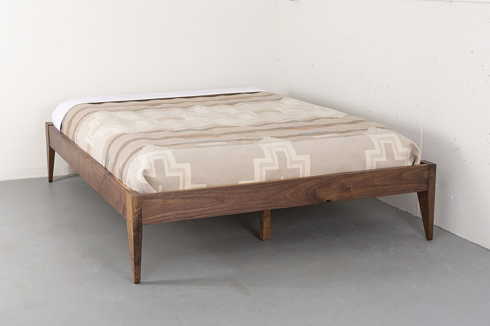 Fine Furniture Kitchen Goods Handmade By Artist And Woodworker Kyle D Auria In Portland Oregon Pnw Usa Willard Bed Frame No Headboard Willard Bed Frame, King Bed Base No Headboard