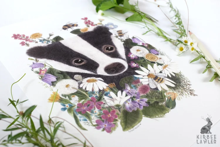 badger in the wildflowers kirbee lawler.jpg