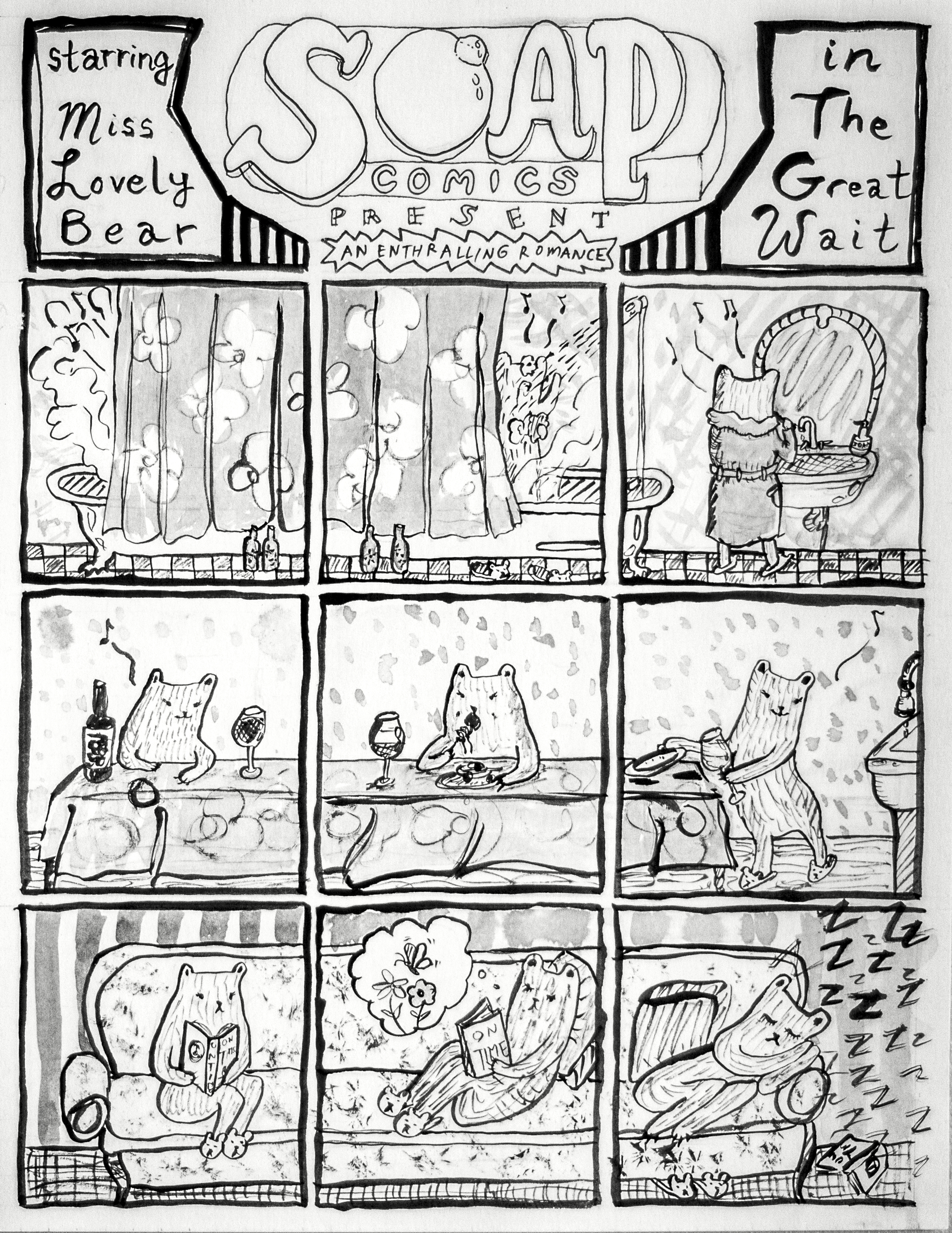 Soap Comics Starring Miss Lovely Bear in the Great Wait