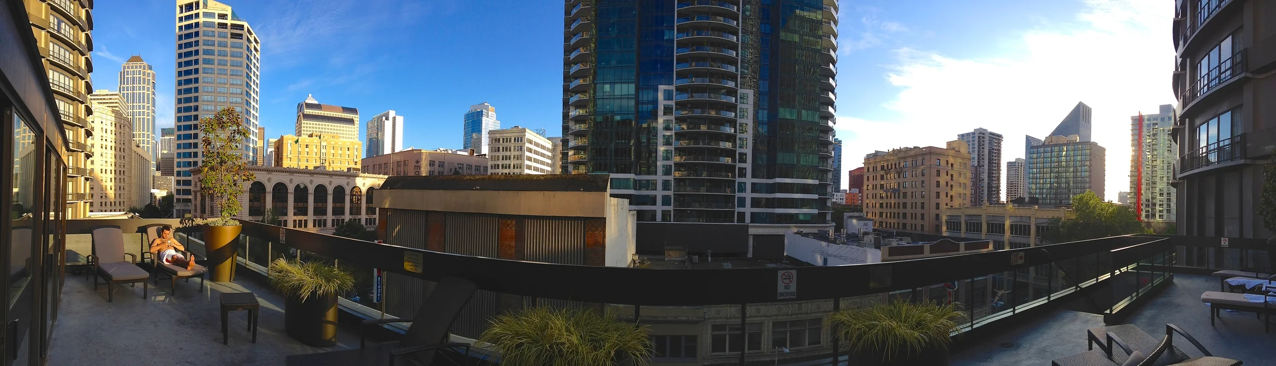 The Westin pool is five flights up with a ridiculous view. 