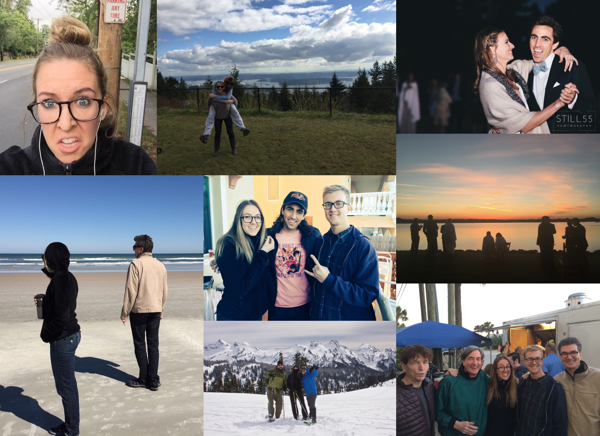 February: Enjoyed taking the bus again on a regular basis; visited cousin Morgan and Dave in Van; cousin Chris and Laura had a big fat Greek wedding in Daytona; Justin, Aaron and I snowshoed Paradise. 