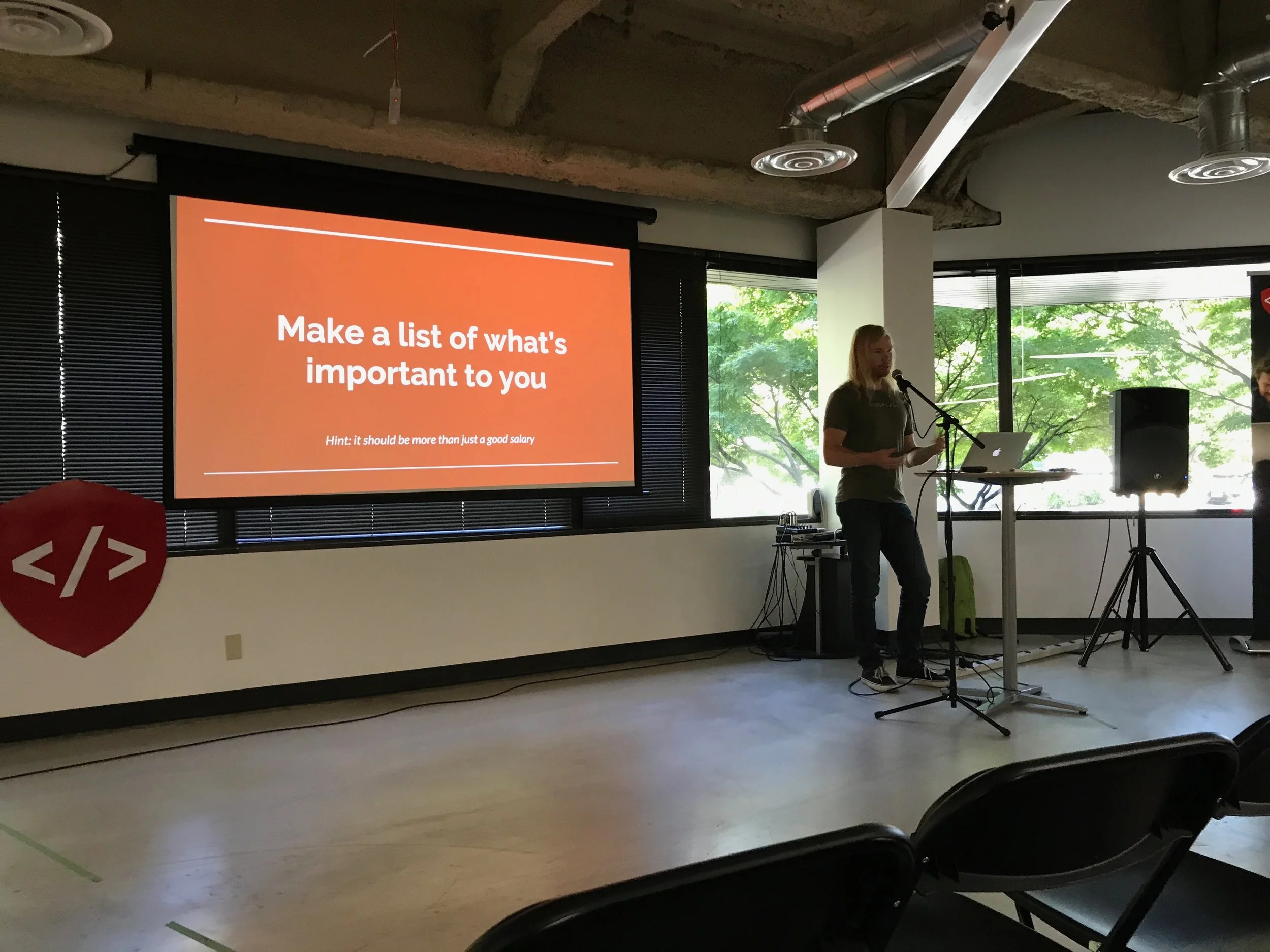 August 25- Code Fellows graduate, Jonathan Heemstra from Subsplash . 