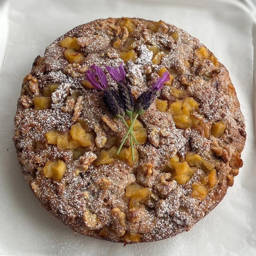 Apple, cinnamon &amp; walnut cake 🍎 🪵 🍰 🪻Made with love, for a family BBQ.