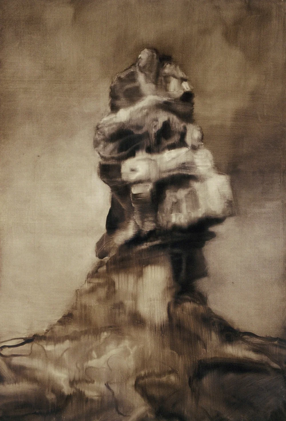 Coastal Rock Portrait, 2005. Oil on paper. 109cm x 74cm.
