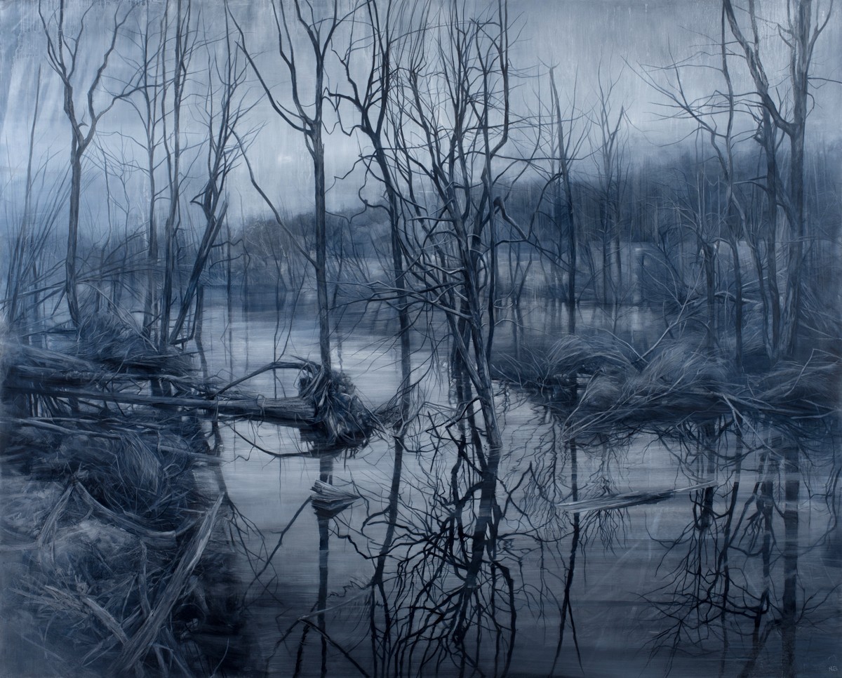 Savage Entropy in Paynes Grey, 164cmx204cm, oil on canvas
