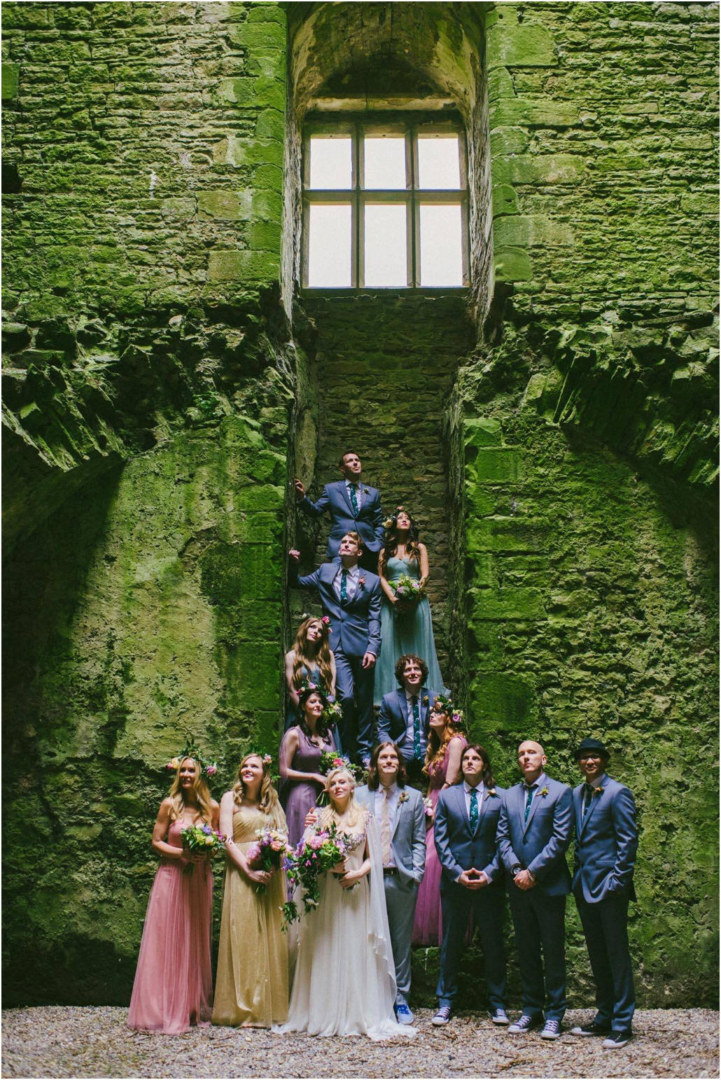 colourful bridal party