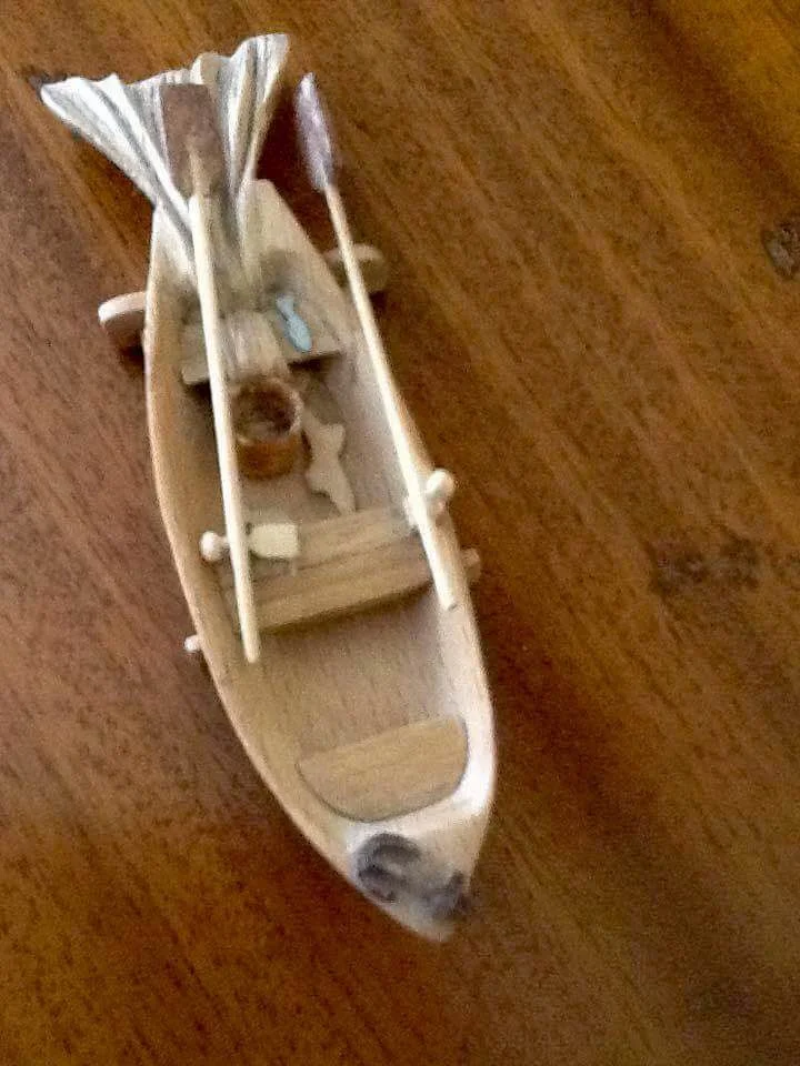 A boat made by Chloe's Uncle.