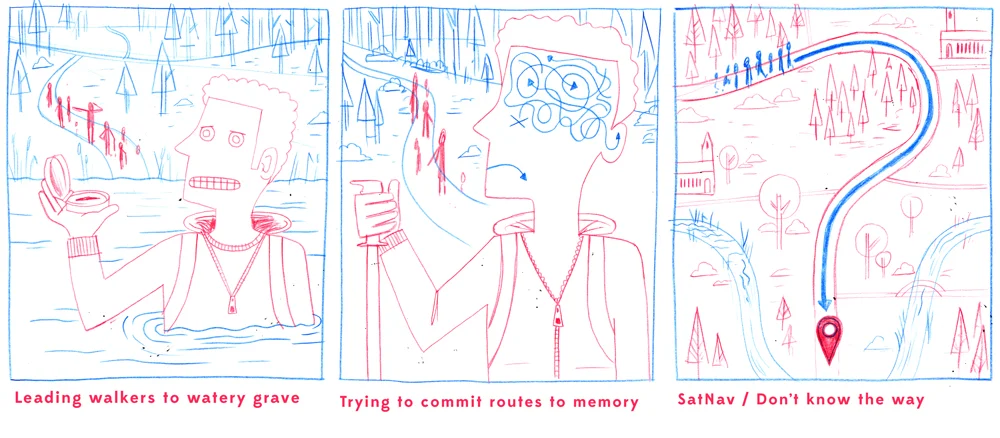 The rough sketches, including the chosen concept.