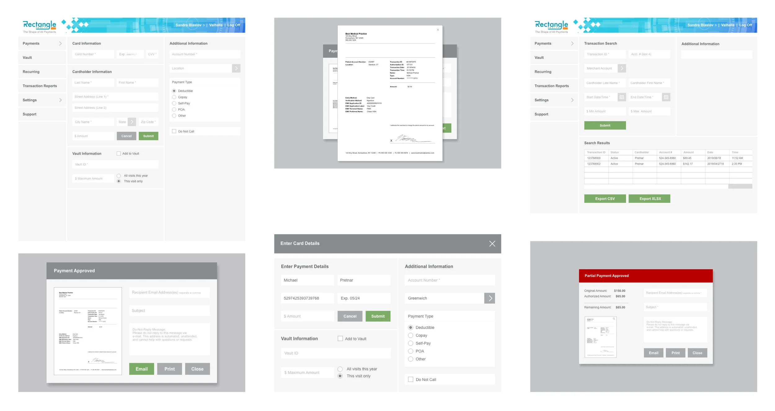Rectangle Health UI Design