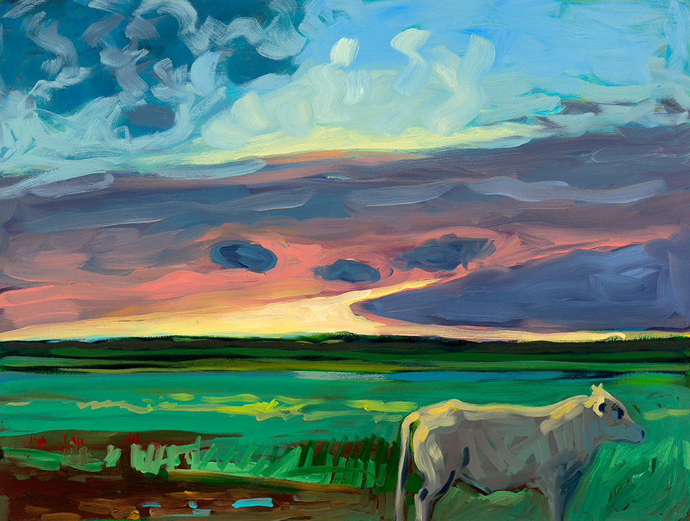 Belgian Evening oil on paper 22 x 30
