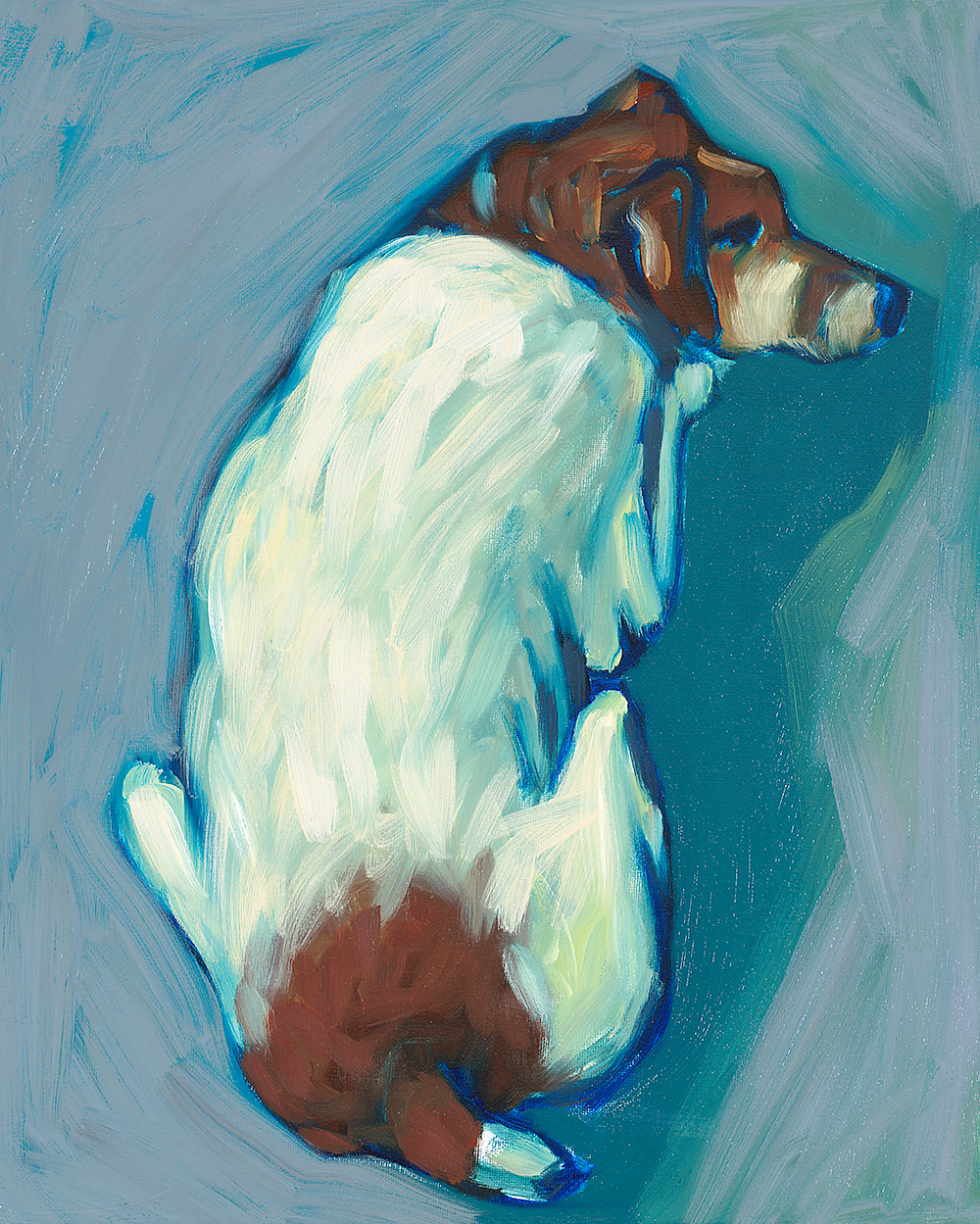 Studio Dog oil on canvas 16 x 20