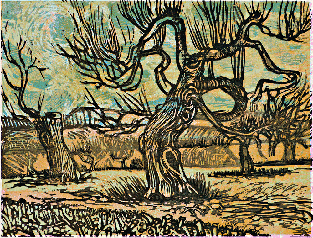 Abandoned Orchard relief 12 x 16