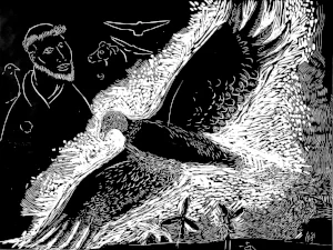Saint Francis,30X40, woodcut.jpg
