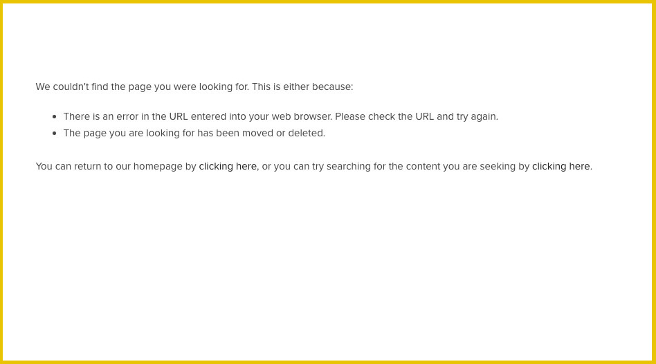 The default Squarespace 404 page