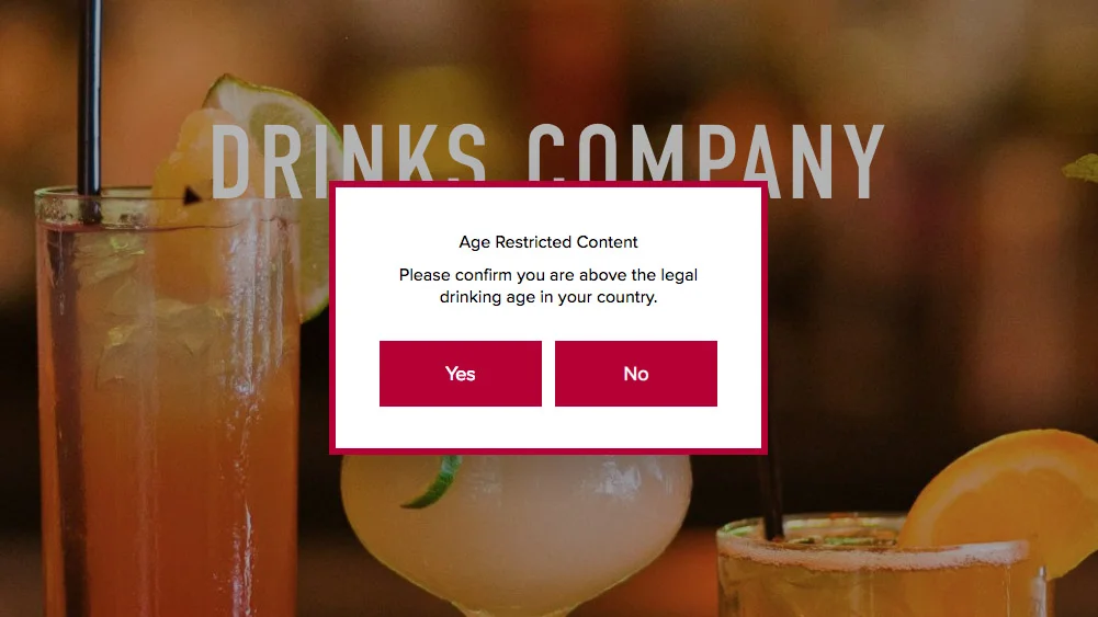 Example Age Restricted Content Pop-Up