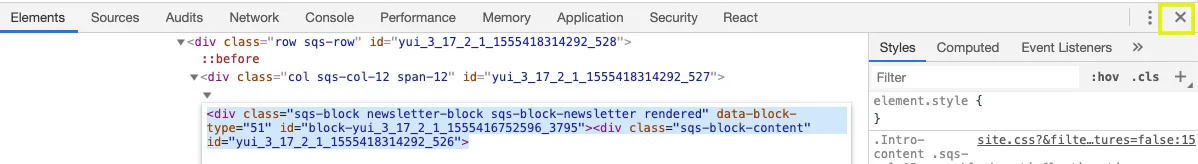 How to close Developer Tools