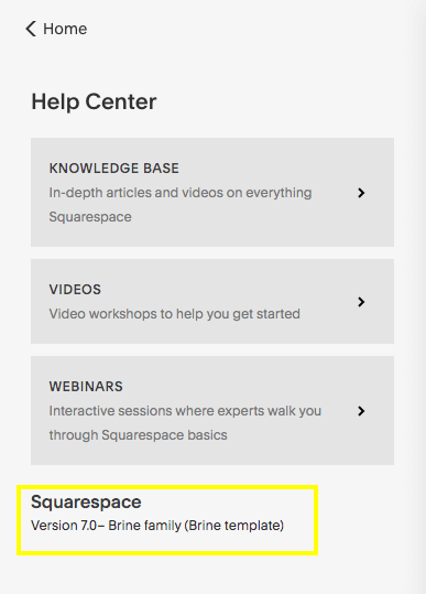 How to view your Squarespace template name and version