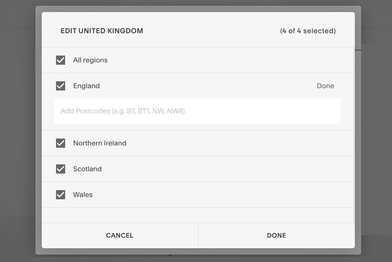 Postal code shipping now available on all Business and Commerce plans