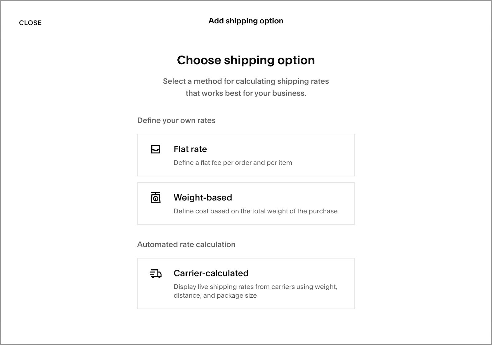 Carrier Calculated Shipping available outside the US