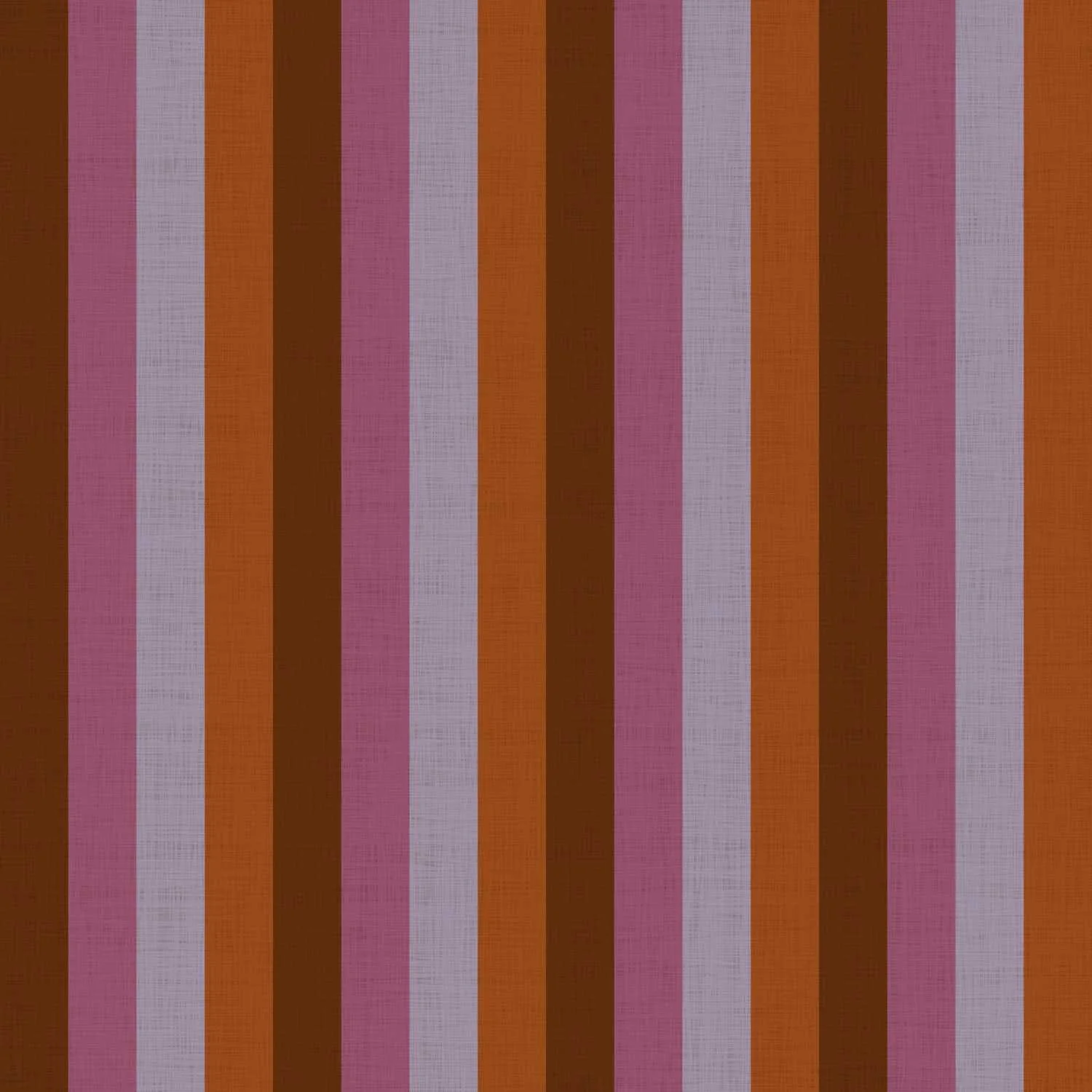 A pattern of vertical stripes of consistent width in shades of brown, pink, lavender, and orange.