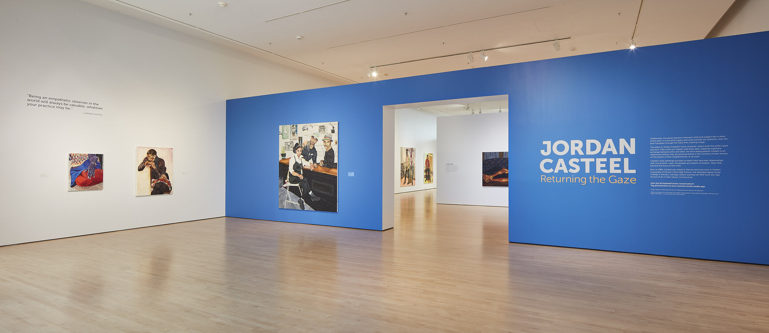  INSTALLATION VIEW: JORDAN CASTEEL, RETURNING THE GAZE, IRIS &amp; B. GERALD CANTOR CENTER FOR VISUAL ARTS, STANFORD, SEPTEMBER 29, 2019 - FEBRUARY 2, 2020 