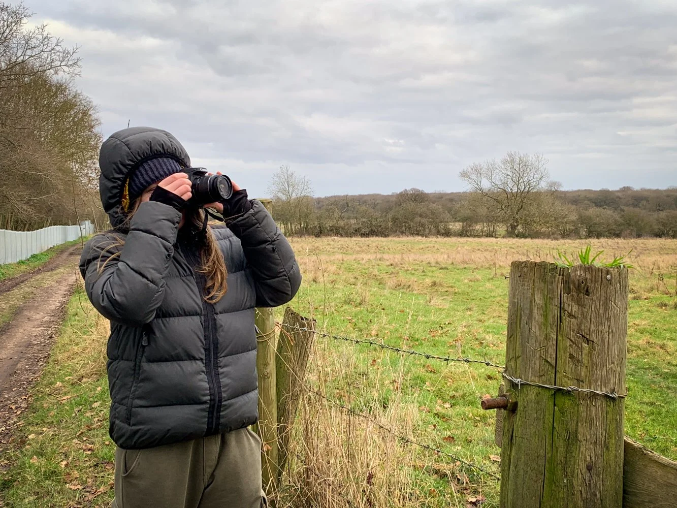 Teen photographer practising shutter speed settings