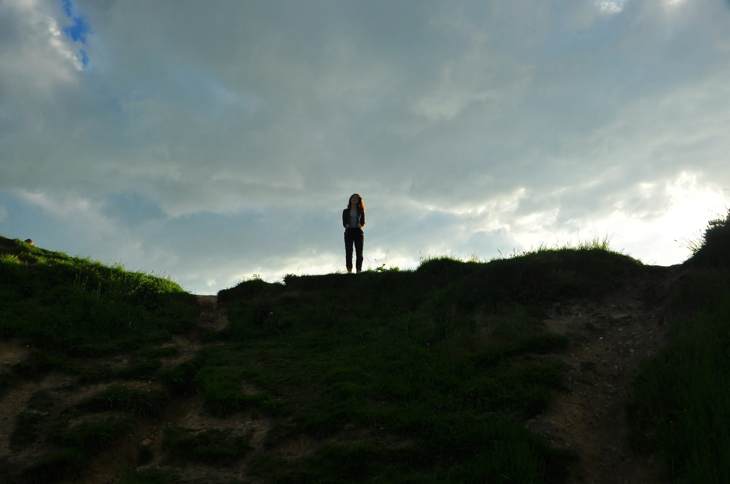 Looking out of the Point du Hoc pit