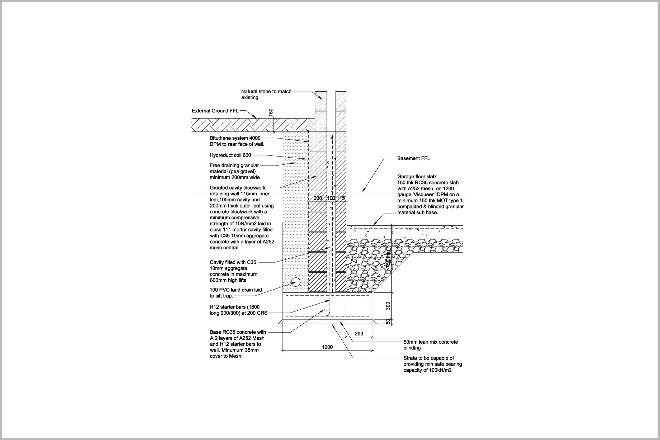 Garage Detailed Section