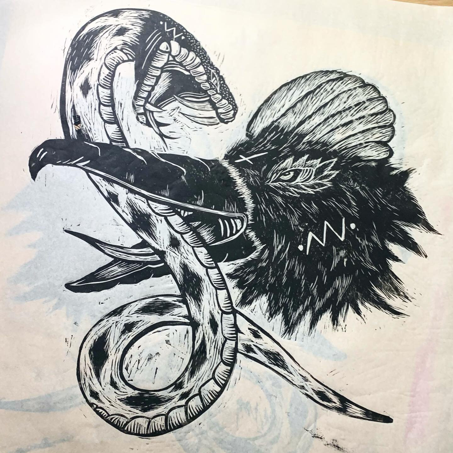 Getting a test print done.
-
-
-
-
-
#printmaking #reliefprint #reliefprintmaking #snake #illustration  #art #blackandwhite #blackandwhiteartworking #homeprinting #linocut #lino #linocutprint #printmaker #printmakersofinstagram #tattoo #dark #bird #c