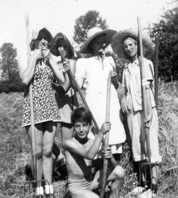 Dixie's mother, Julienne, haying with family in Winlock, Washington. 
