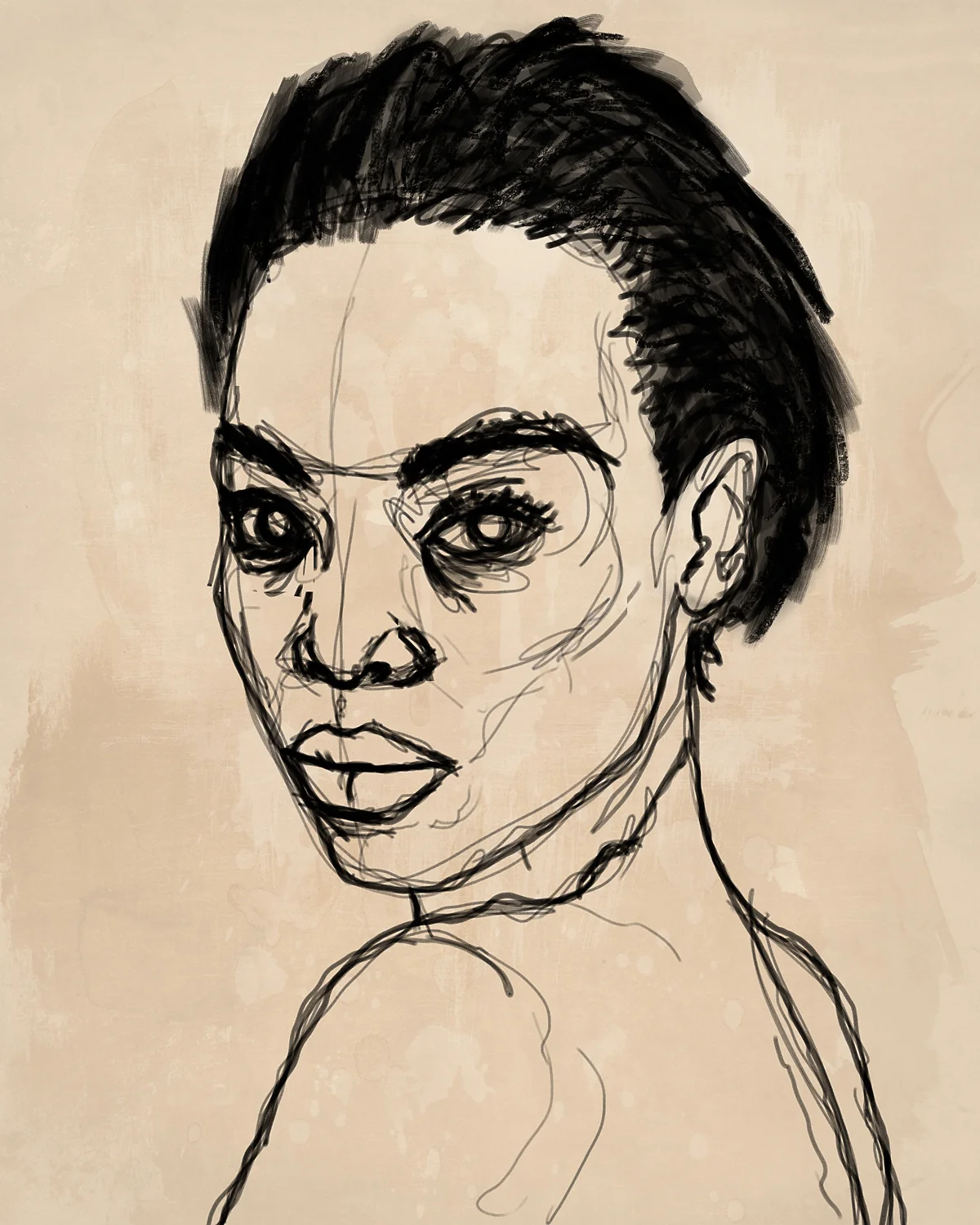 Head and Shoulder Portrait Study of a Woman
