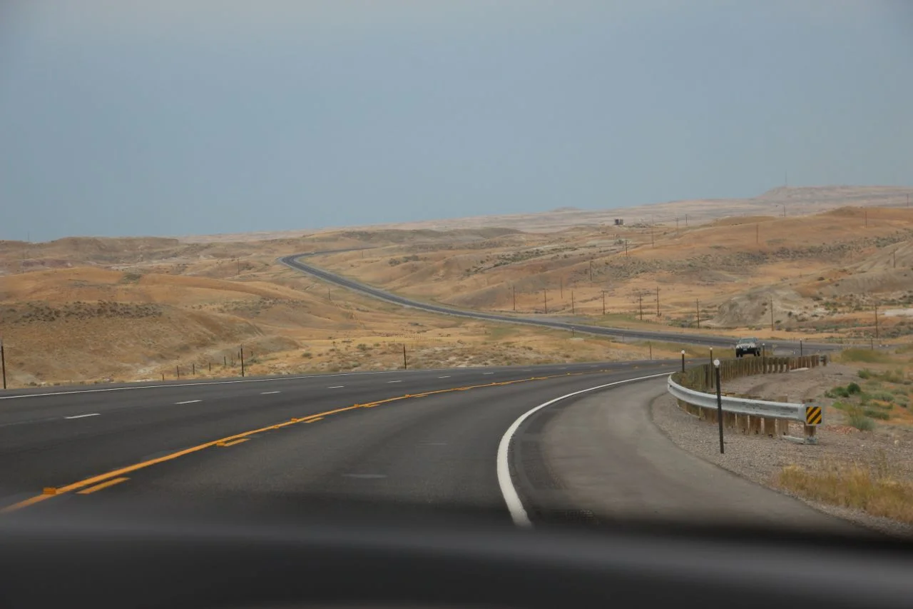 Somewhere in Wyoming. Speed limit is 80 mph! 
