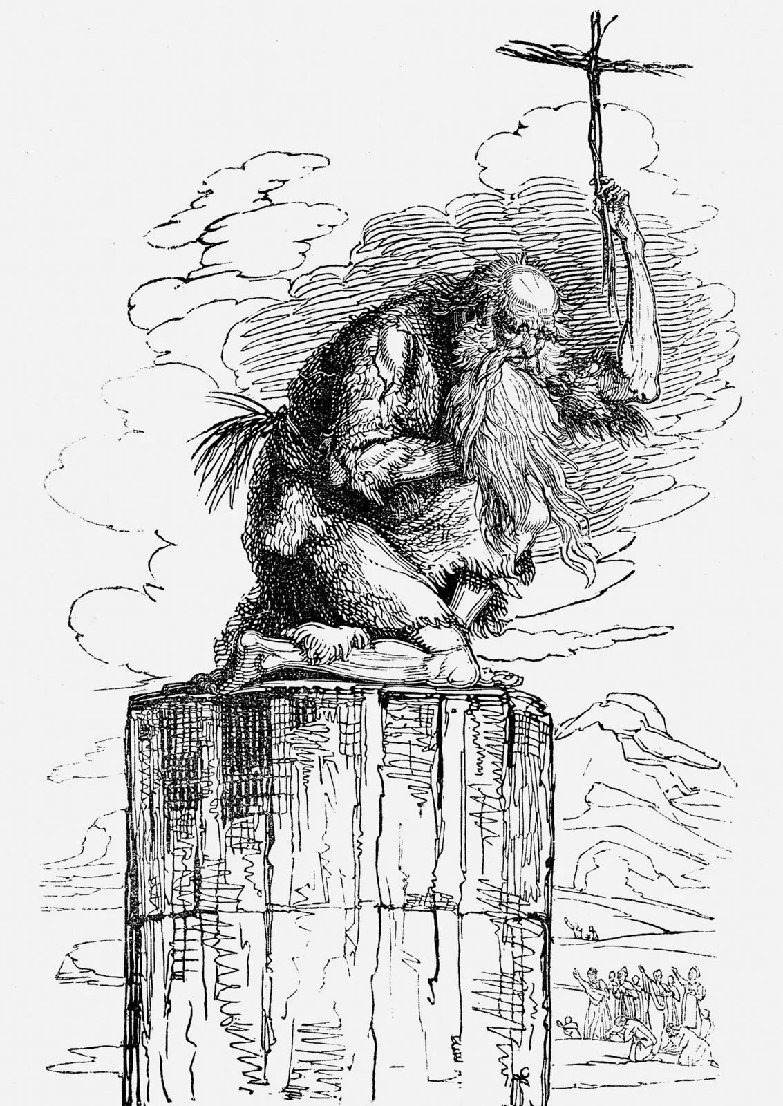 The Ascetic Simeon Stylites, artist unknown. Public Domain.