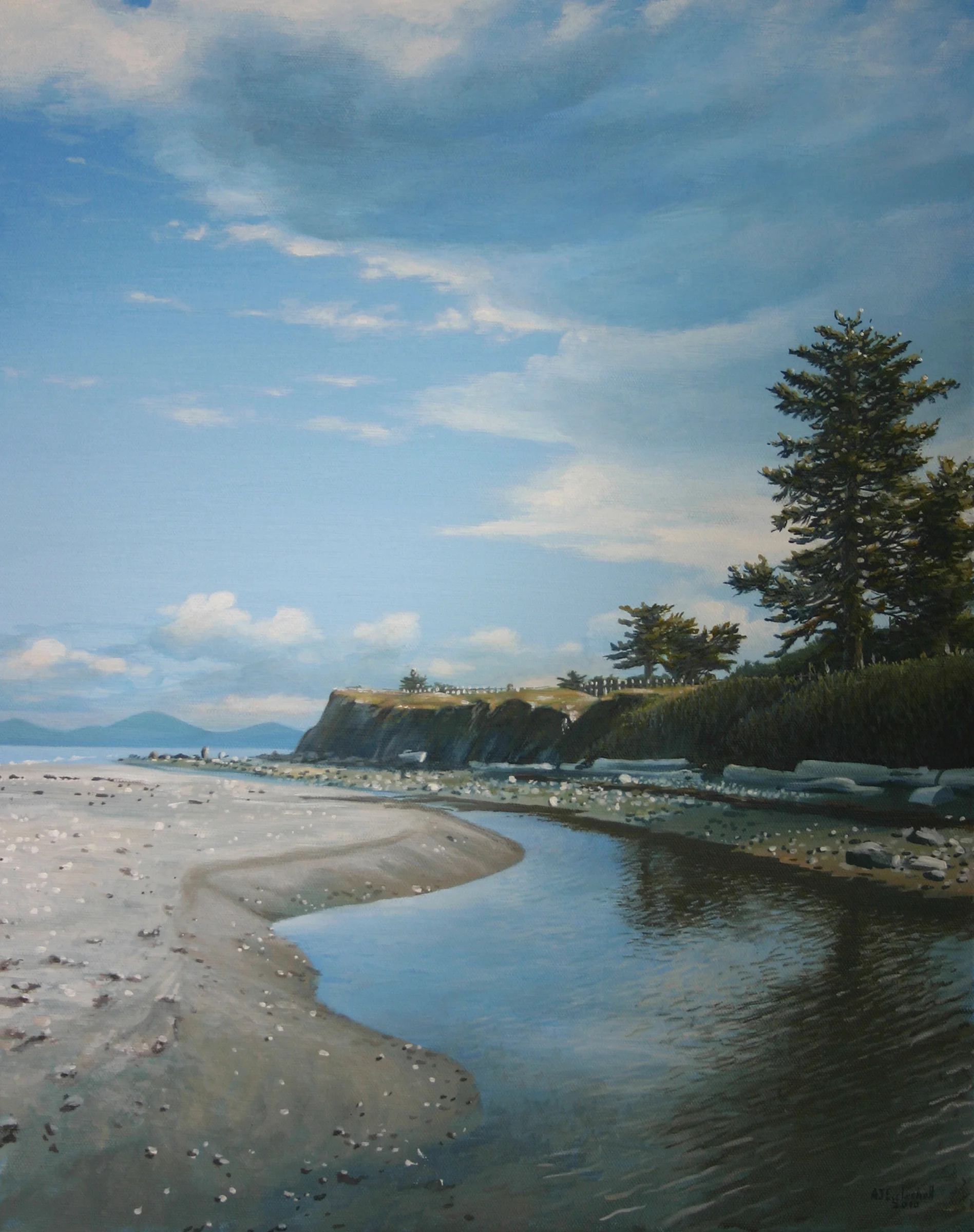 "Whidbey Beach (Wreck of the SS Minow)" 20x16 acrylic on canvas