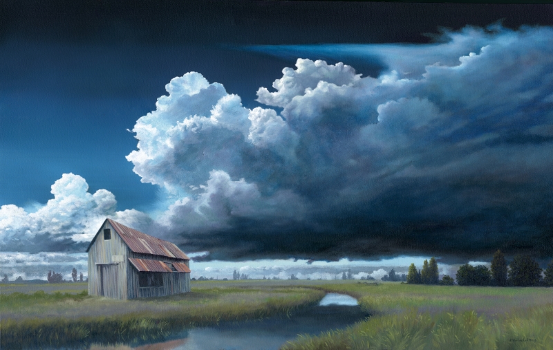 "Heavy Cloud, No Rain" 30x48 oil