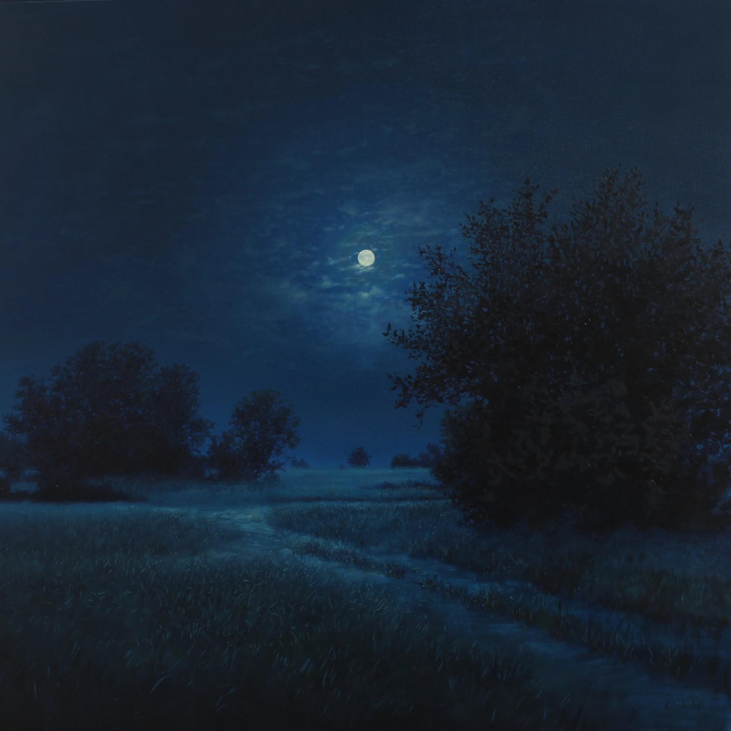 AVAILABLE THROUGH KOSTUIK GALLERY "Moonwalk" 30 x 30 oil on canvas