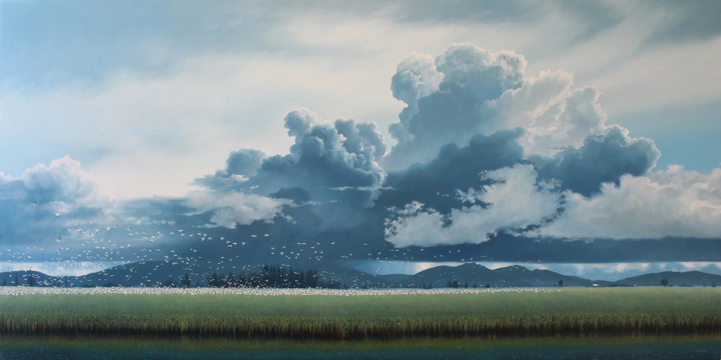 "AGM" (Annual General Meeting) 48 x 96 oil on canvas