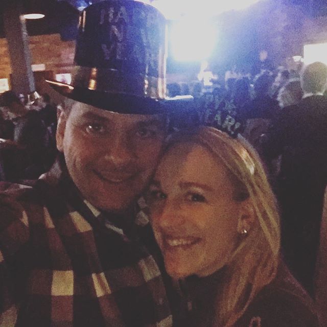 It's grainy and fuzzy cause we are OUT LATE! Wait what?! #newyears #bye2016 Thank you Mimi and Pa for watching the boy! @dottiepodolak @stephenpodolak