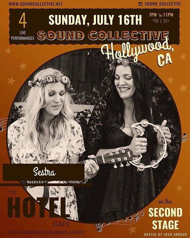 Hotel CafΓ© with my sister? Still can't believe it. Tonight guys! We're on at 7p. #bucketlist #show @sound_collective